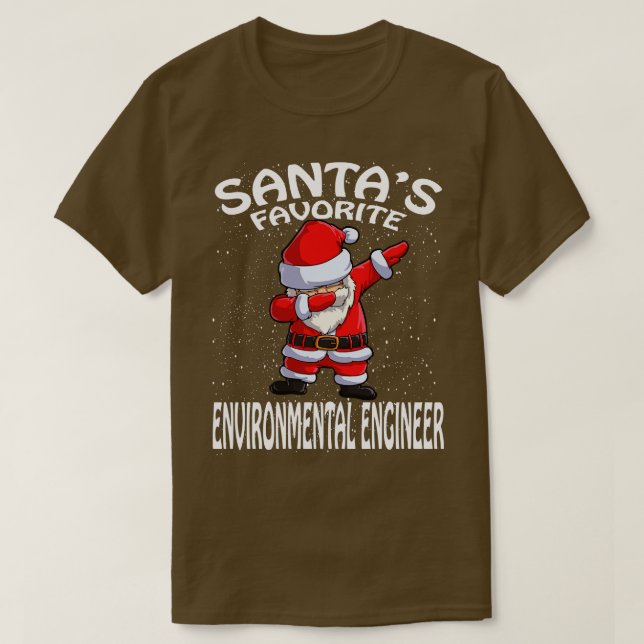 Santas Favourite Environmental Engineer Christmas T-Shirt (Design Front)