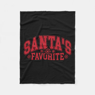 Santa's Favourite Family Xmas Matching Christmas P Fleece Blanket