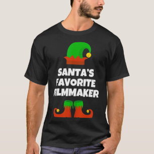 Santas Favourite Filmmaker Funny Christmas Gift T-Shirt