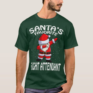Santas Favourite Flight Attendant Christmas T-Shirt