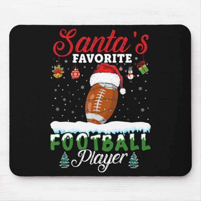 Santa's Favourite Football Player Christmas Footba Mouse Mat (Front)