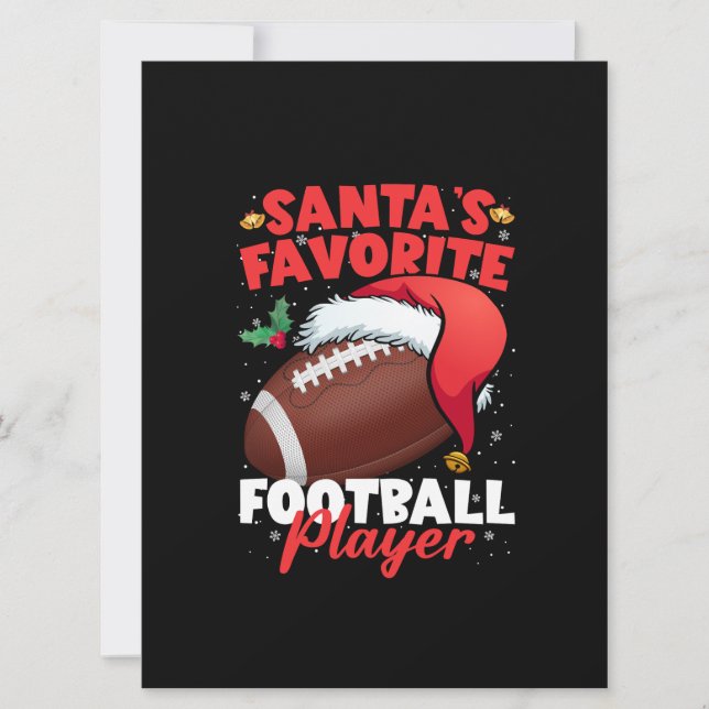 Santa's Favourite Football Player Christmas Pajama Card (Front)
