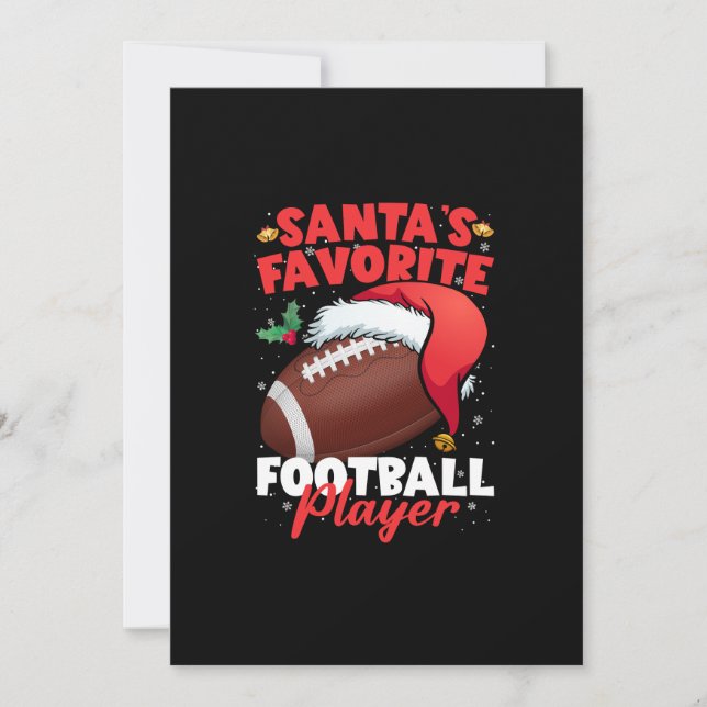 Santa's Favourite Football Player Christmas Pajama Invitation (Front)