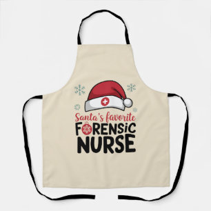 Santas Favourite Forensic Nurse Funny Christmas Apron
