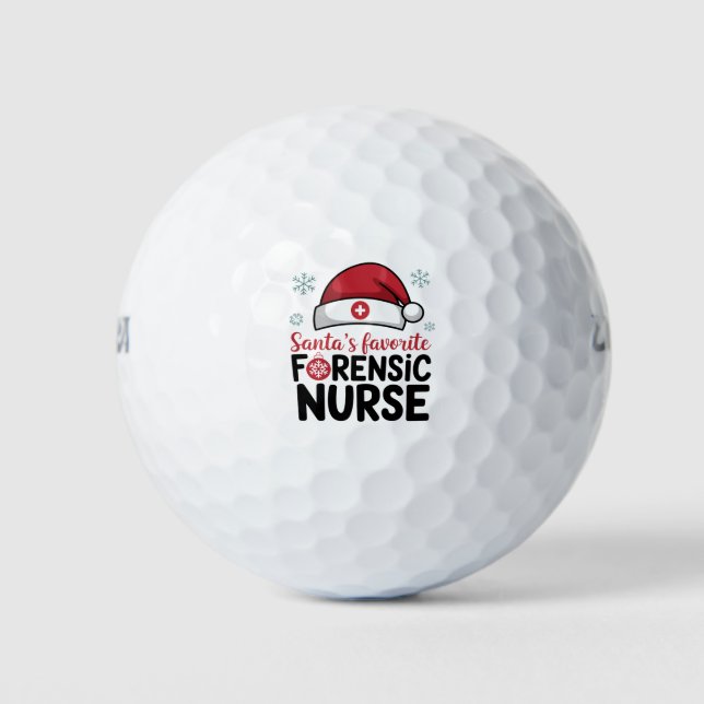 Santas Favourite Forensic Nurse Funny Christmas  Golf Balls (Front)