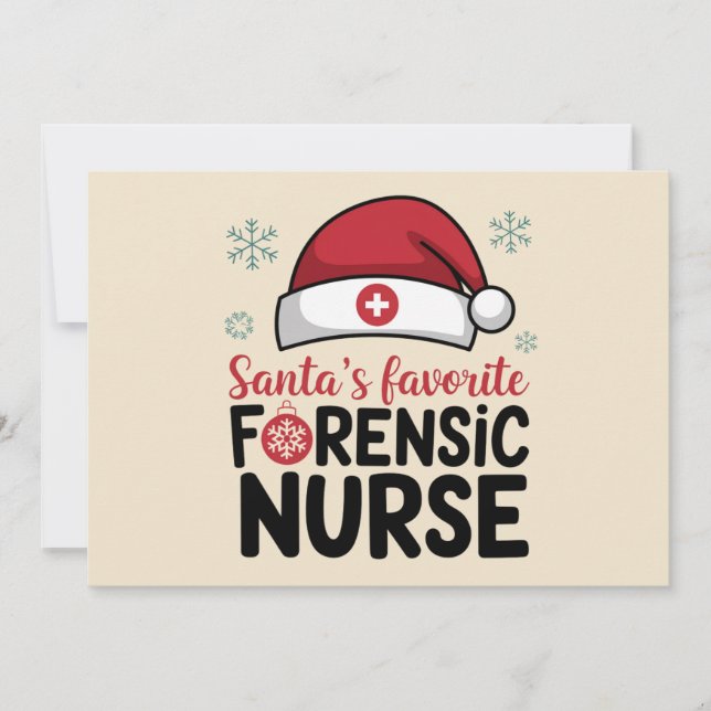 Santas Favourite Forensic Nurse Funny Christmas  Holiday Card (Front)