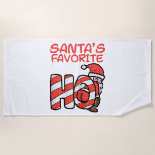 Santas Favourite Funny Naughty Adult Christmas Xma Beach Towel