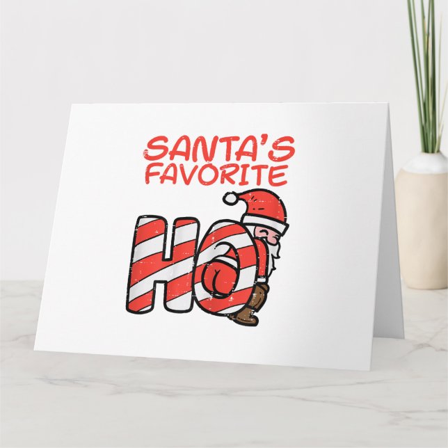 Santas Favourite Funny Naughty Adult Christmas Xma Card (Front)