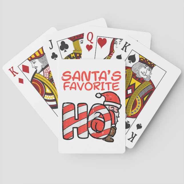Santas Favourite Funny Naughty Adult Christmas Xma Playing Cards (Back)