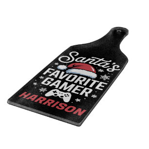 Santa's Favourite Gamer Personalised Gaming Xmas Cutting Board