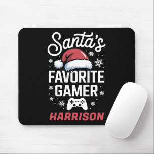 Santa's Favourite Gamer Personalised Gaming Xmas Mouse Mat