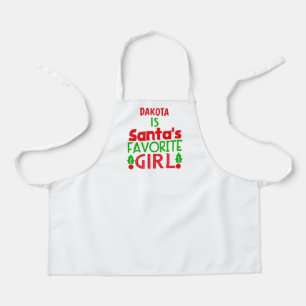 Santa's Favourite Girl Christmas Apron
