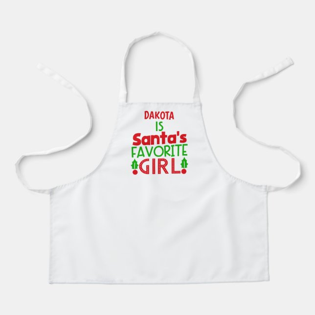 Santa's Favourite Girl Christmas Apron (Front)