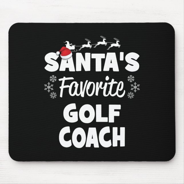 Santa's Favourite Golf Coach Fun Christmas Matchin Mouse Mat (Front)