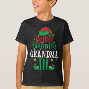 Santa's Favourite Grandma Elf Christmas Matching T-Shirt