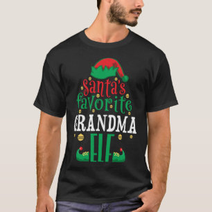 Santa's Favourite Grandma Elf Christmas Matching T-Shirt