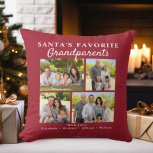 Santa's Favourite Grandparents Photo Christmas Cushion