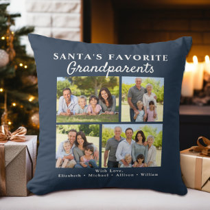 Santa's Favourite Grandparents Photo Christmas Cushion