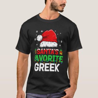 Santa's Favourite Greek Christmas Family Matching T-Shirt