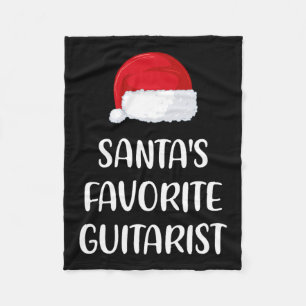 Santas Favourite Guitarist Christmas Fun Guitar Gi Fleece Blanket