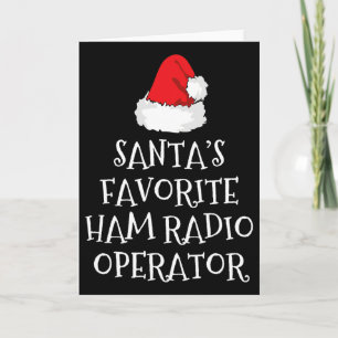 Santa's Favourite Ham Radio Operator Christmas Hat Card