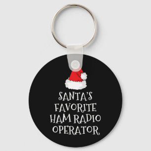 Santa's Favourite Ham Radio Operator Christmas Hat Key Ring