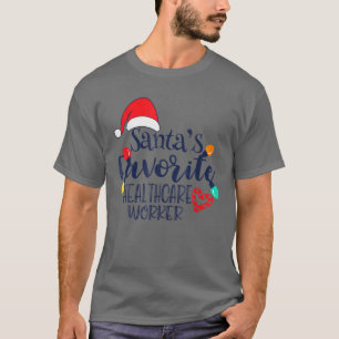 Santa's Favourite Healthcare Worker Christmas Funn T-Shirt
