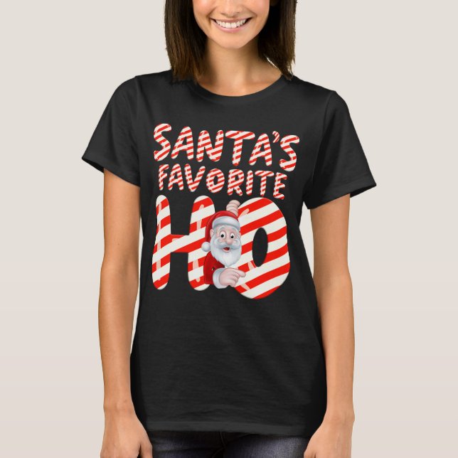 Santa's Favourite Ho Cane Sugar T-Shirt (Front)