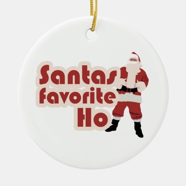 Santas Favourite Ho Ceramic Tree Decoration (Front)