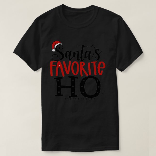 Santas Favourite Ho Christmas Santa Hat 1  T-Shirt (Design Front)