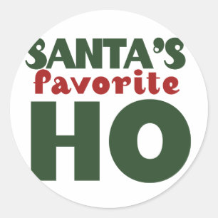 Santas Favourite HO Classic Round Sticker