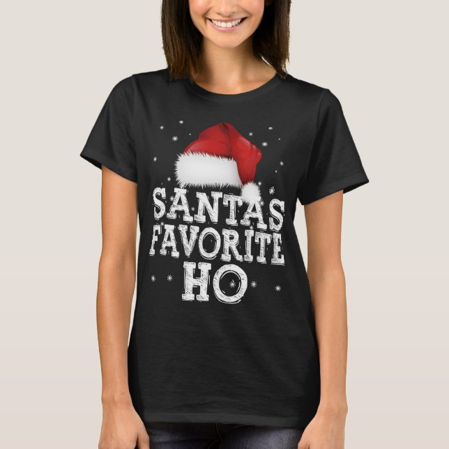 Santa's Favourite Ho Cute Christmas Holidays Pajam T-Shirt (Front)