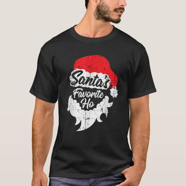 Santas Favourite Ho Funny Adult Girl Christmas Gif T-Shirt (Front)