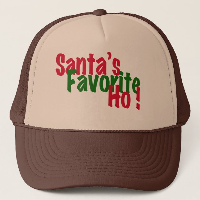santa's favourite ho funny christmas hat design (Front)