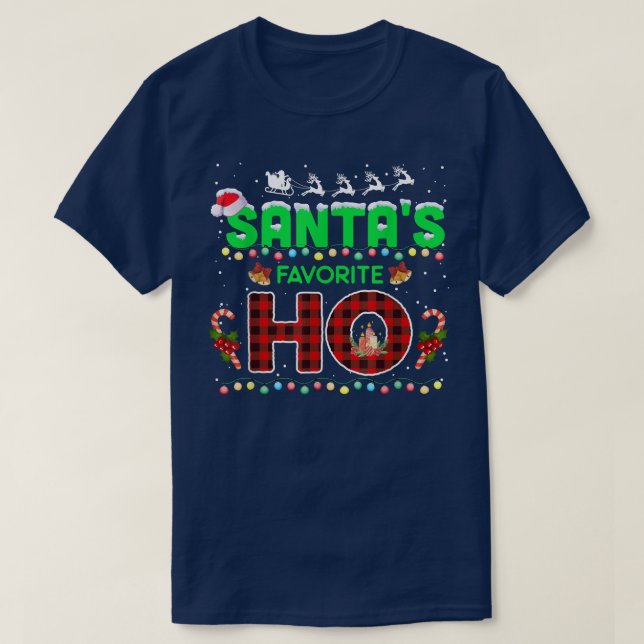 Santa's Favourite Ho Funny Christmas Men Women Hol T-Shirt (Design Front)