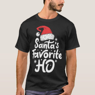 Santa's Favourite Ho Funny Christmas Santa Hat T-Shirt