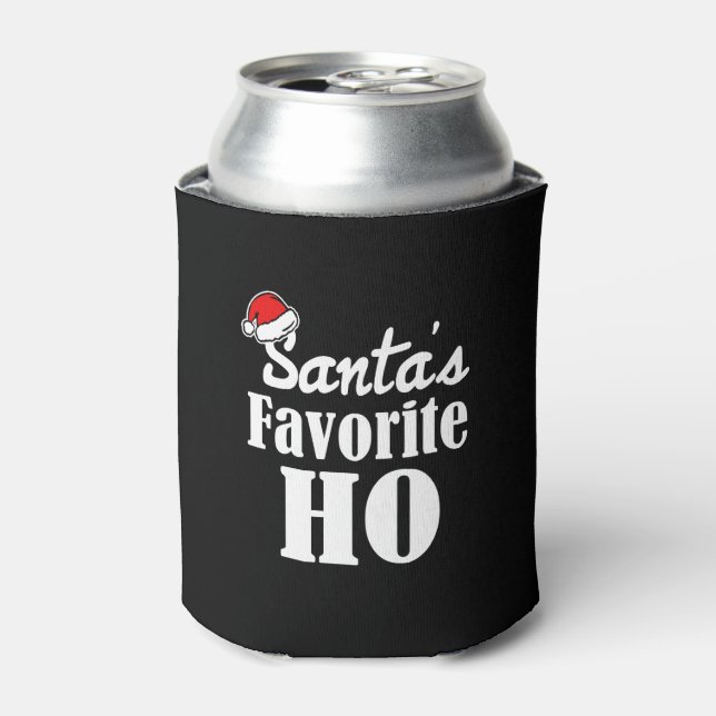 Santa's Favourite Ho Funny Christmas saying Can Cooler (Can Front)