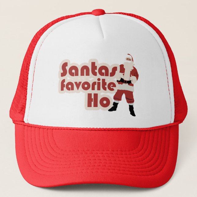 Santas Favourite Ho Funny Christmas Trucker Hat (Front)