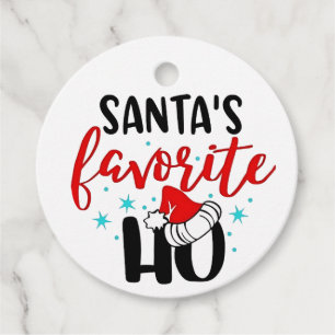 Santa's Favourite Ho Funny Christmas Xmas Favour Tags