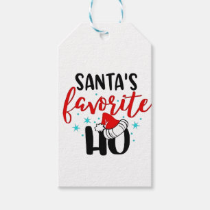 Santa's Favourite Ho Funny Christmas Xmas Gift Tags
