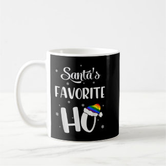 Santas Favourite Ho Gay Christmas Rainbow Lesbian  Coffee Mug