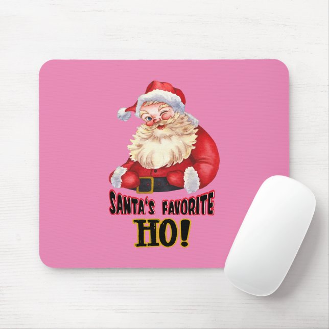 Santa's Favourite Ho Mouse Mat (With Mouse)