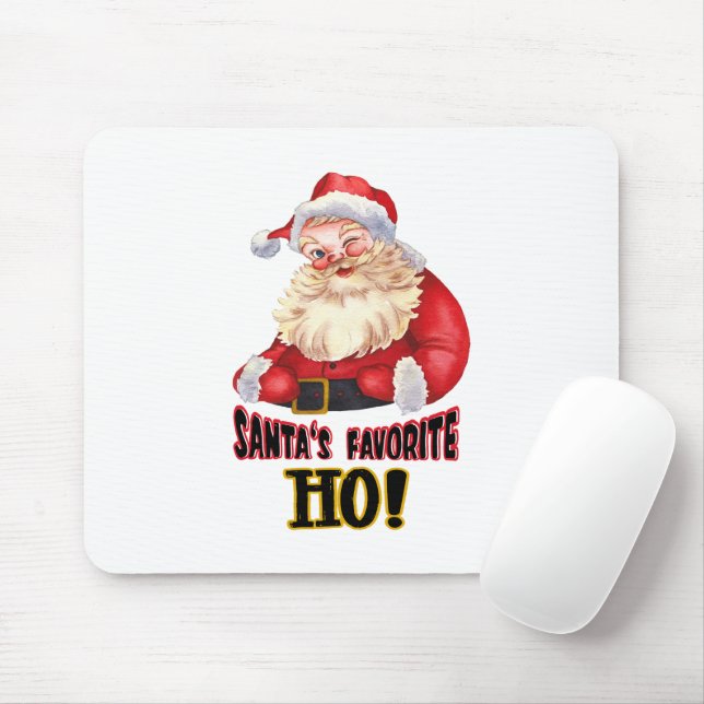Santa's Favourite Ho Mouse Mat (With Mouse)