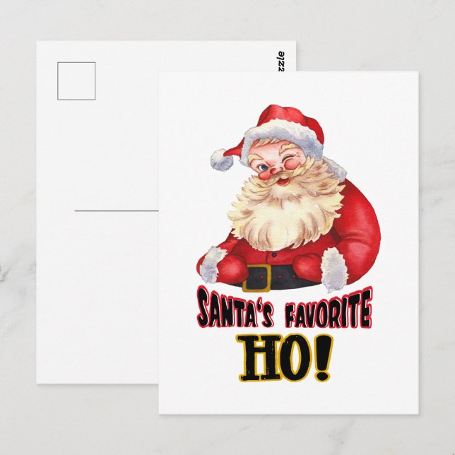 Santa's Favourite Ho Postcard (Front/Back)