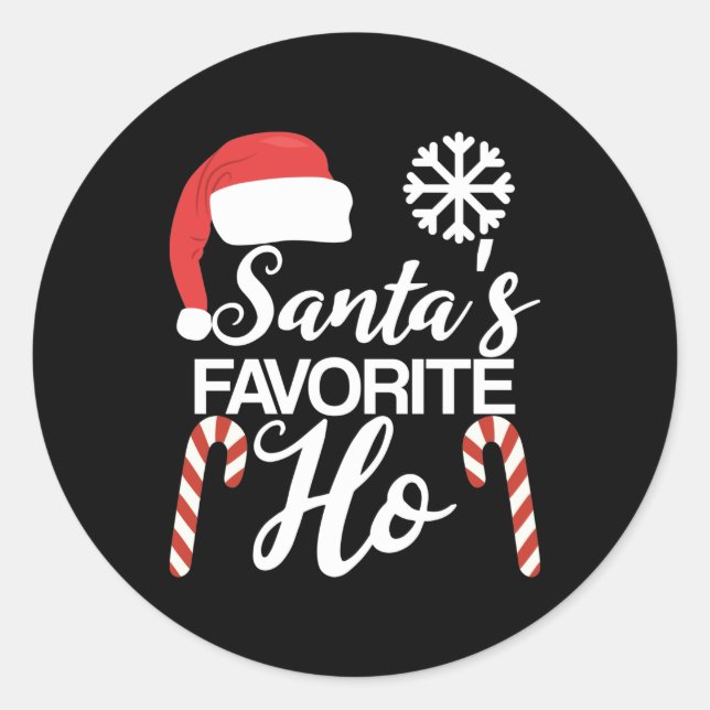Santas Favourite Ho Santa Claus Xmas Party Classic Round Sticker (Front)