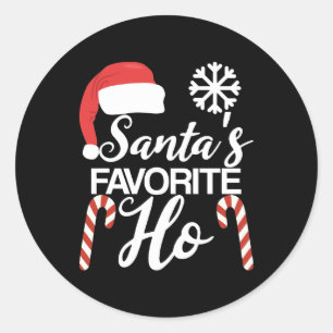 Santas Favourite Ho Santa Claus Xmas Party Classic Round Sticker