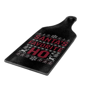 Santa's Favourite Ho Ugly Christmas Sweater Cutting Board