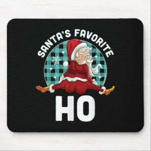 Santas Favourite Ho - Xmas Naughty Santa Christmas Mouse Mat