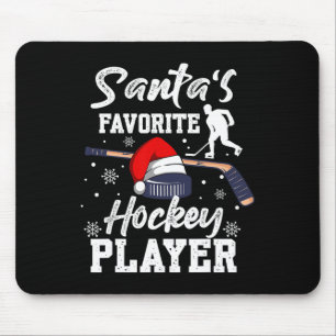 Santa's Favourite Hockey Player Christmas Pajama H Mouse Mat