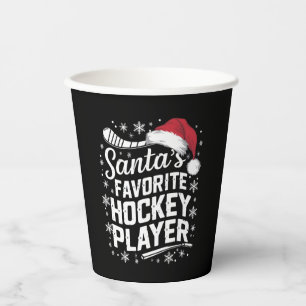 Santa's Favourite Hockey Player Pajama Christmas  Paper Cups